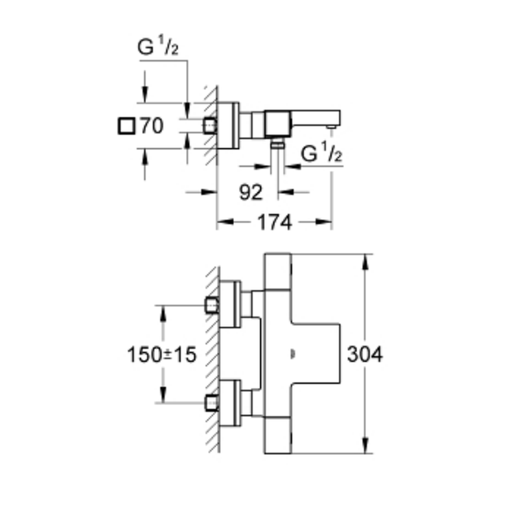 Baterie cada termostatata crom Grohe Grohtherm Cube [2]