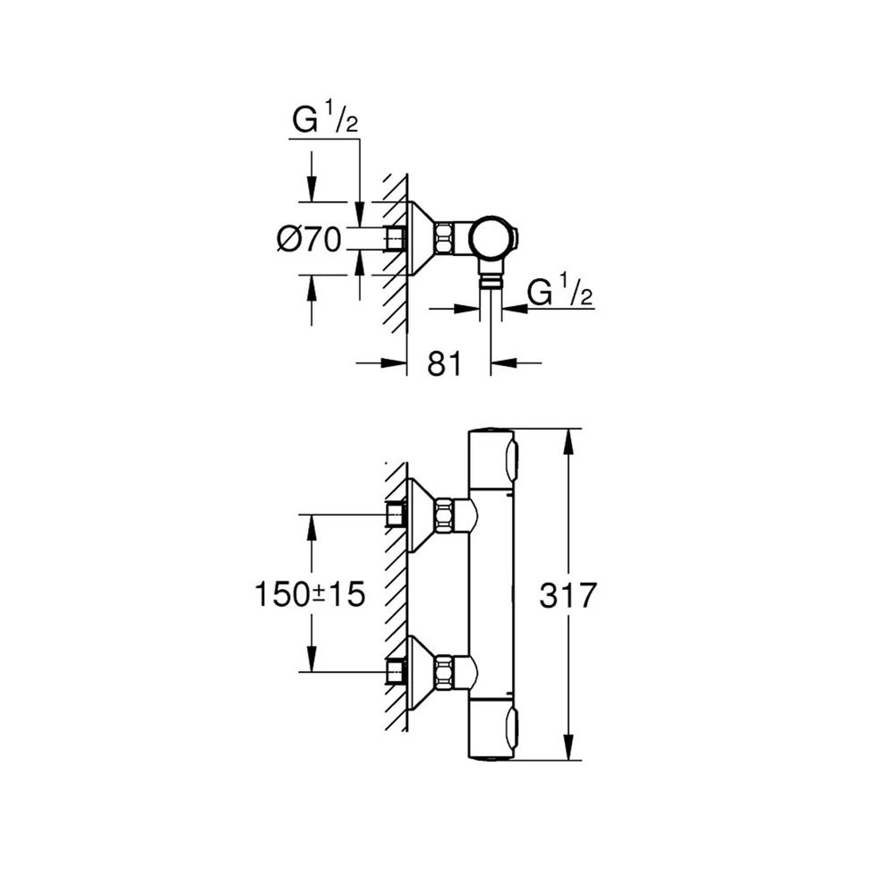 Baterie dus termostatata crom Grohe Grohtherm 500 [4]