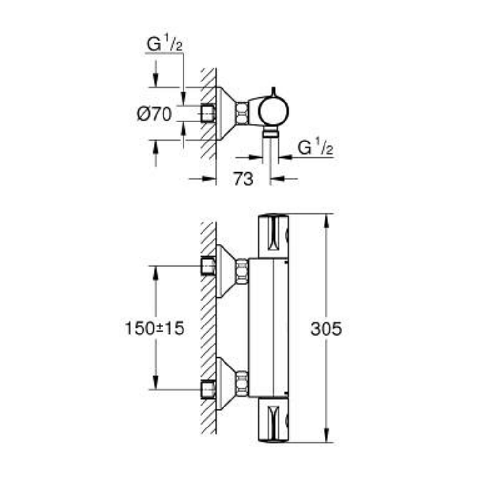 Baterie dus termostatata crom Grohe Grohtherm 800 [2]