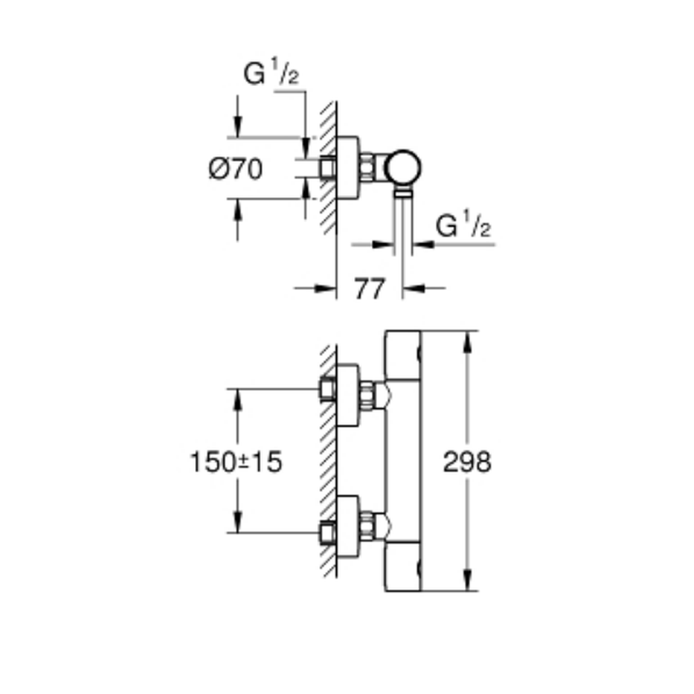 Baterie dus termostatata crom Grohe Grohtherm 800 Cosmopolitan [2]