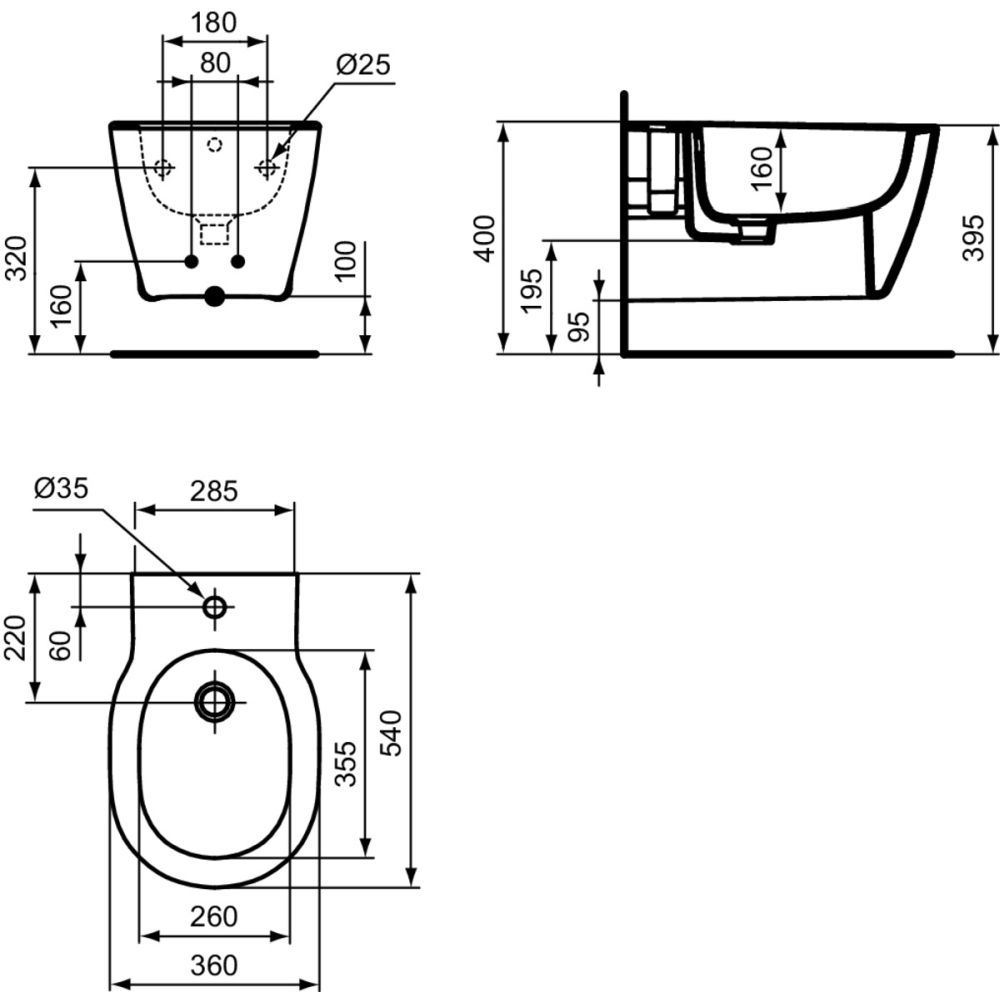 Bideu suspendat Ideal Standard Connect alb lucios [2]
