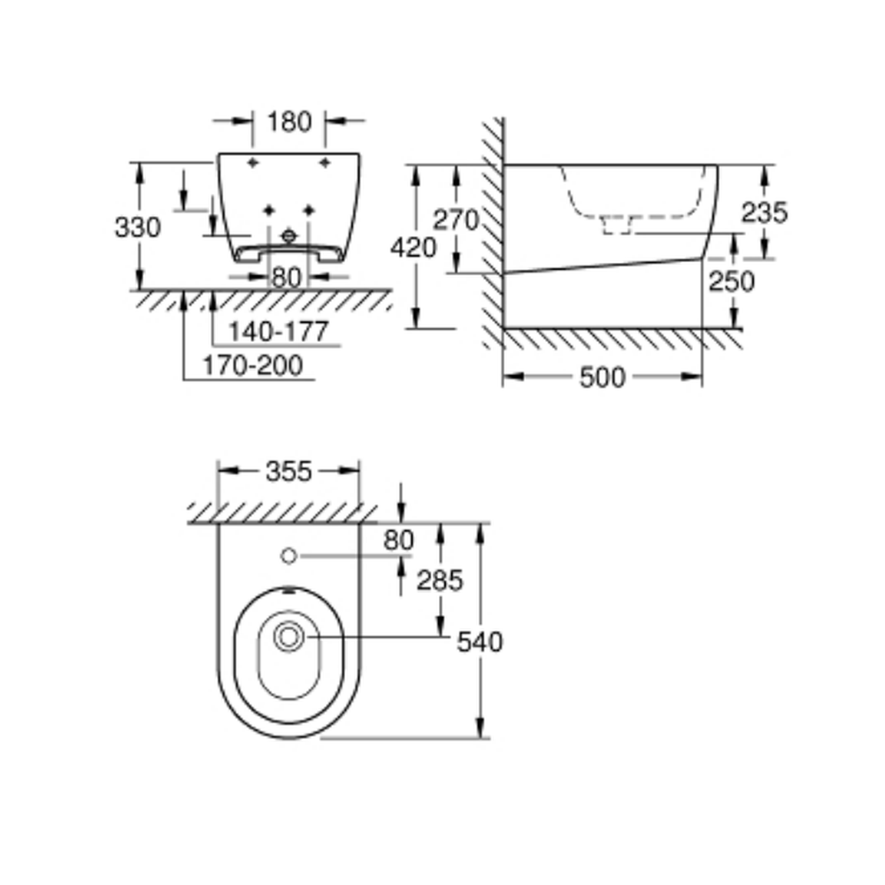 Bideu suspendat alb Grohe Essence Ceramic Pure Guard [2]