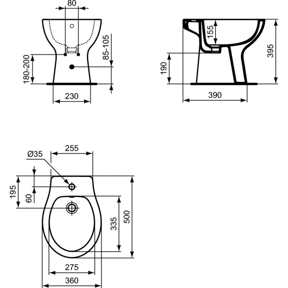 Bideu stativ Ideal Standard Eurovit, alb [5]