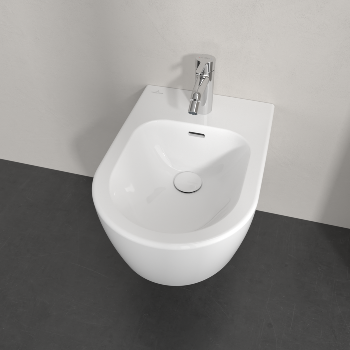 Bideu suspendat 530x370 mm, cu preaplin, alb lucios, Villeroy & Boch Skyla [3]