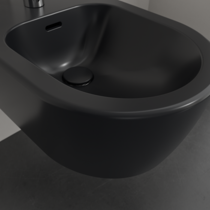 Bideu suspendat 530x370 mm, cu preaplin, negru, Villeroy & Boch Skyla [3]