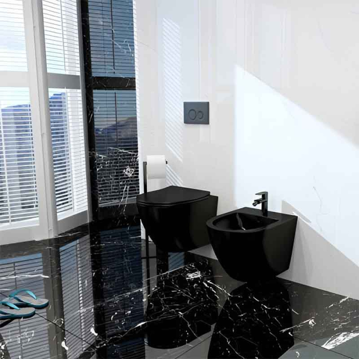 Bideu suspendat, cu fixare ascunsă, negru mat, Spectrum  Sierra [2]