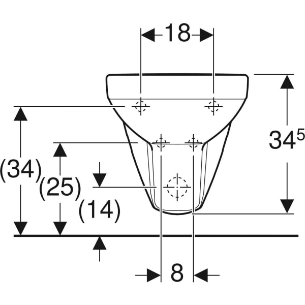 Bideu suspendat dreptunghiular cu preaplin, proiectie mica, Geberit Selnova Compact [4]