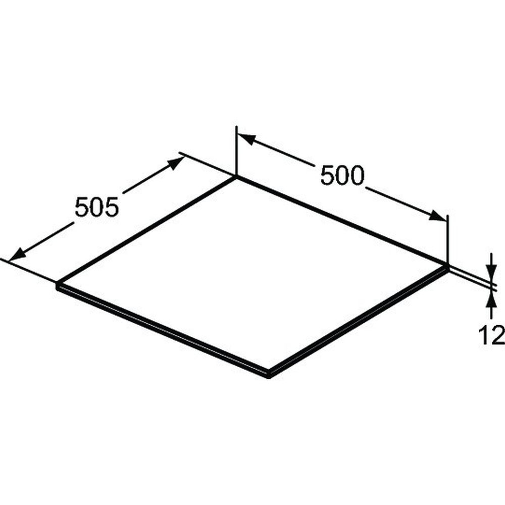 Blat pentru mobilier baie Ideal Standard Adapto 50 cm, maro inchis [3]