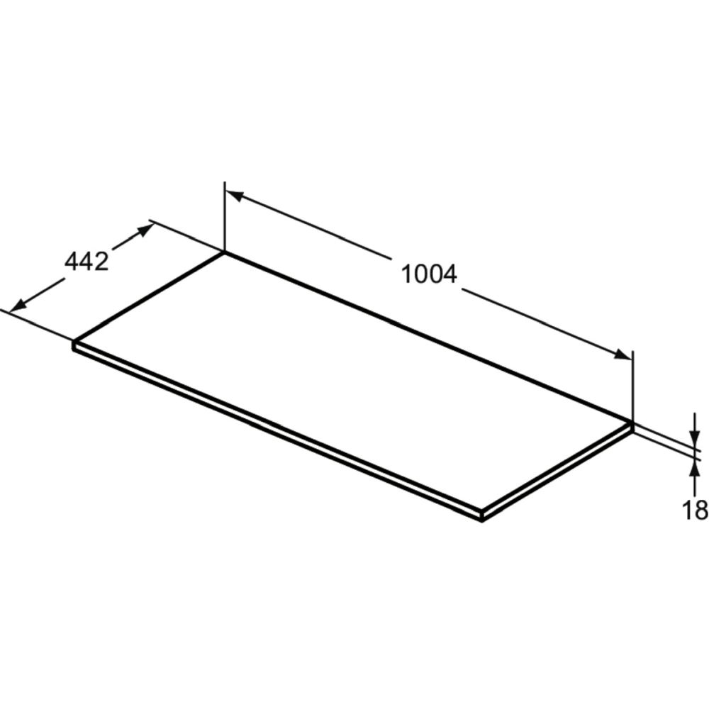 Blat pentru mobilier baie Ideal Standard Connect Air 100 cm, gri deschis lucios [2]