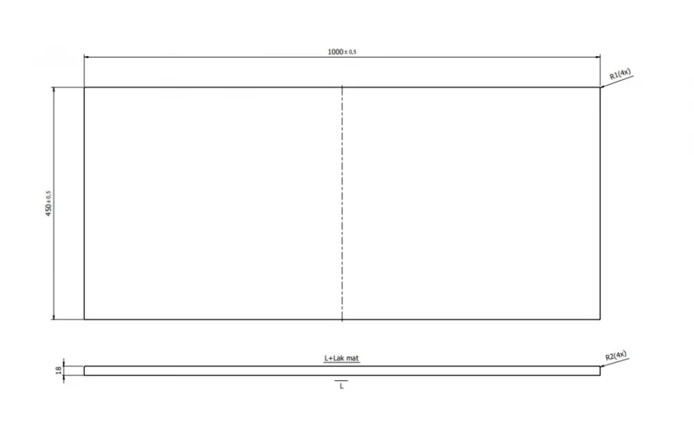 Blat pentru mobilier baie 100 cm, fiord mat, Cersanit Tirso [2]