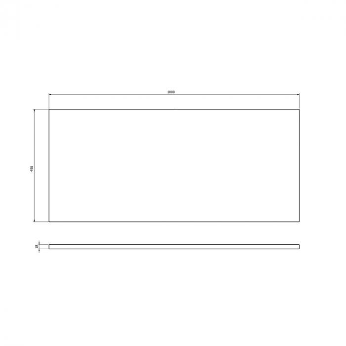 Blat pentru mobilier baie 100 cm, negru mat, Cersanit Tirso [2]