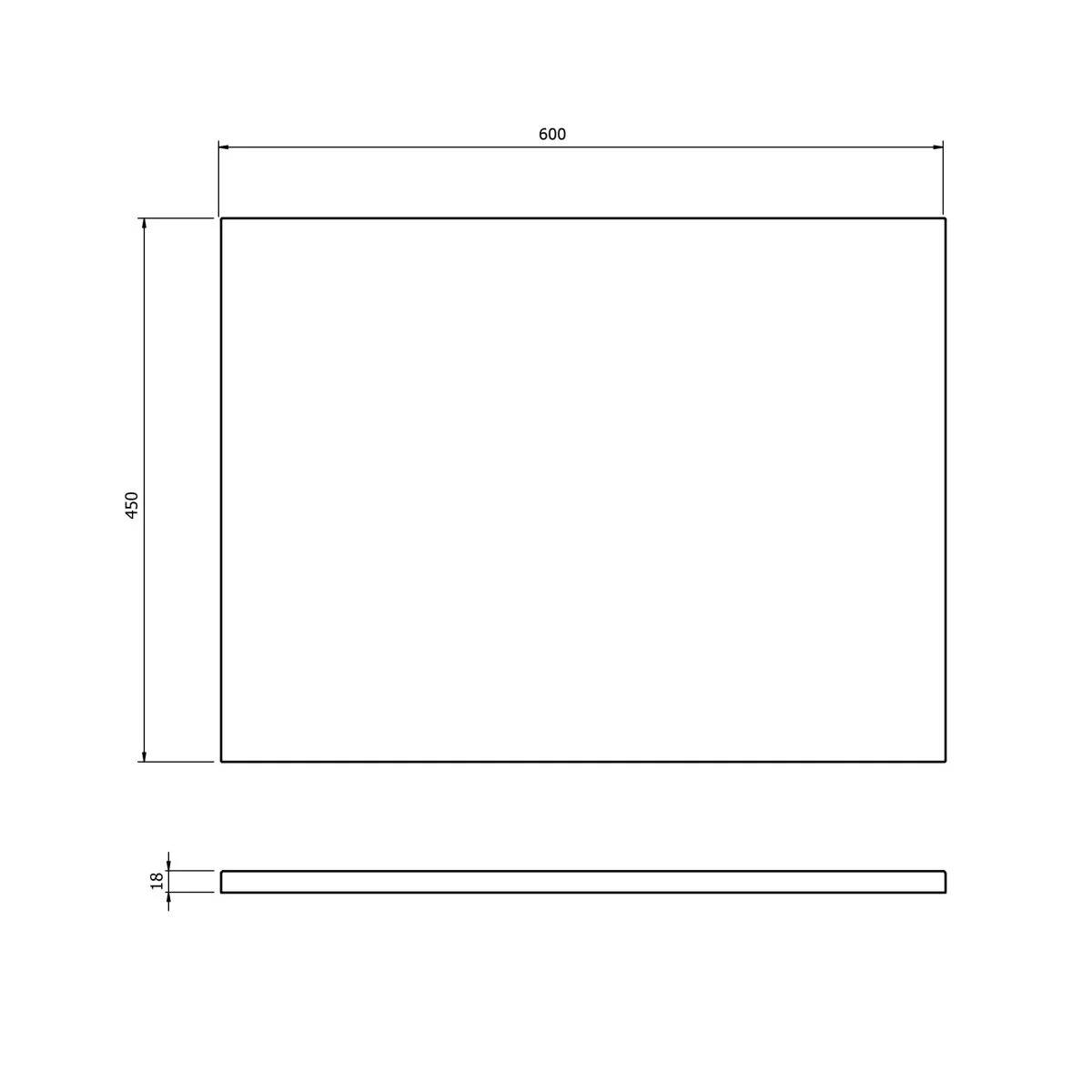 Blat pentru mobilier baie 60 cm, negru mat, Cersanit Tirso [2]
