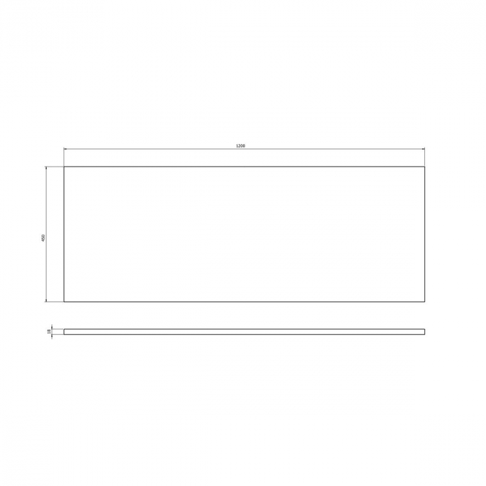 Blat pentru mobilier baie 120 cm, negru mat, Cersanit Tirso [2]