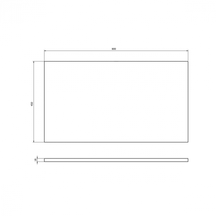 Blat pentru mobilier baie 80 cm, negru mat, Cersanit Tirso [2]
