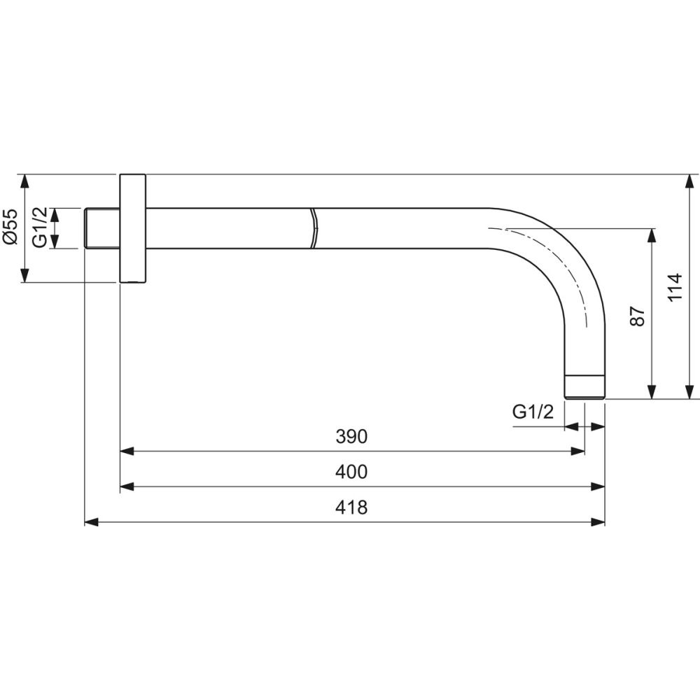 Brat dus fix Ideal Standard Idealrain argintiu mat 400 mm [3]