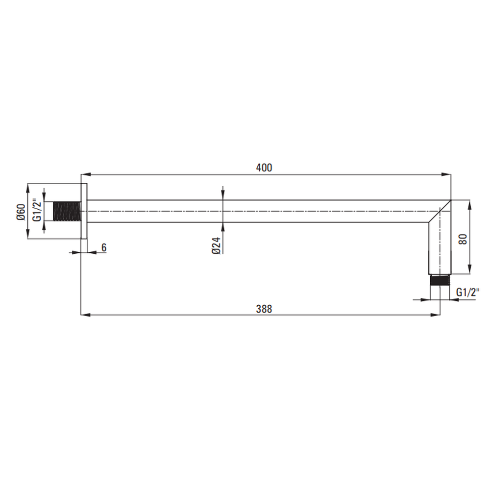 Brat dus fix 400 mm Deante Cascada auriu lucios [2]