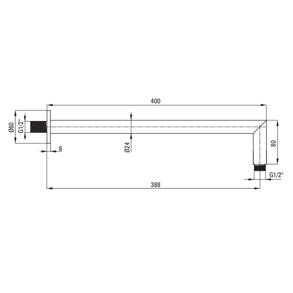 Brat dus fix 400 mm Deante Cascada auriu periat [2]