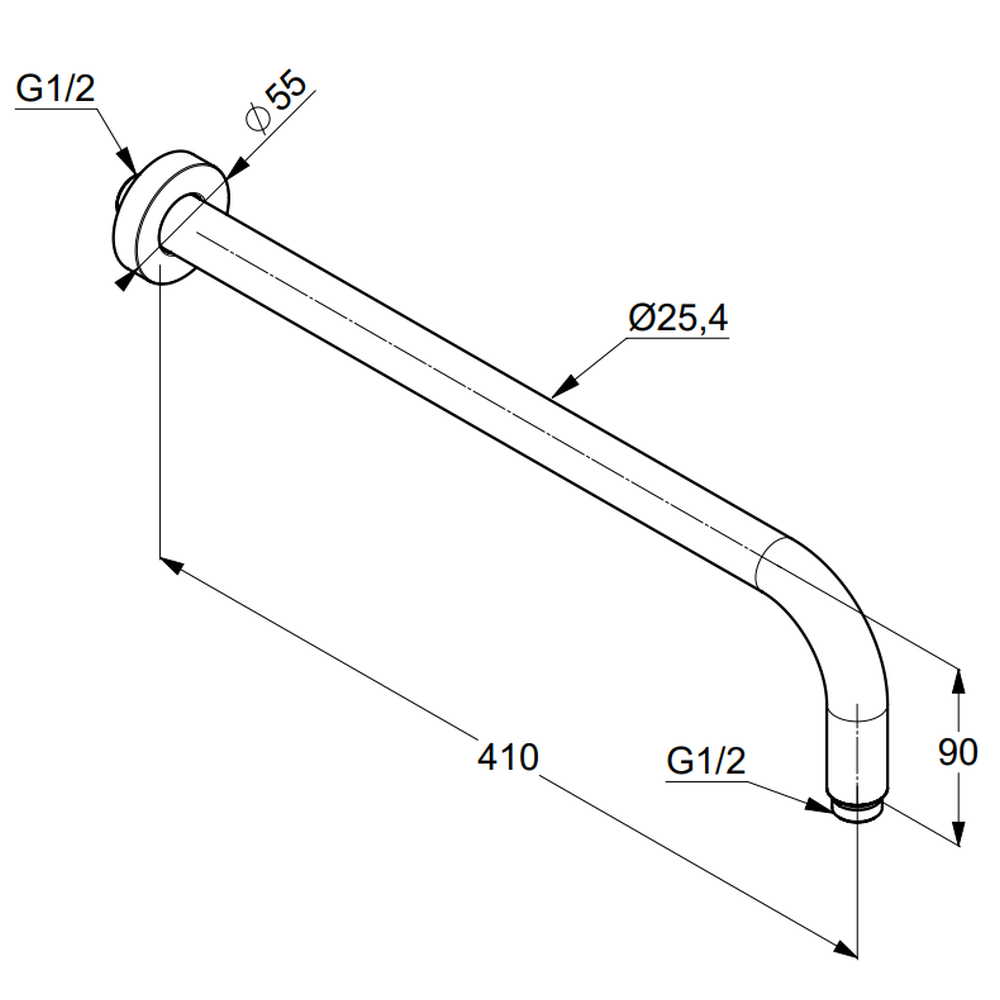 Brat dus fix alb mat 410 mm Kludi A-QA [2]