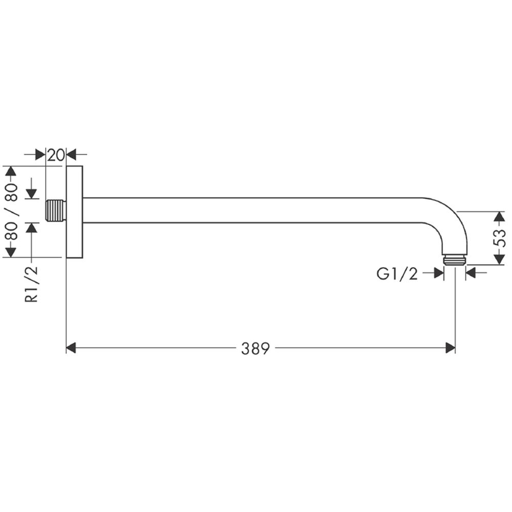 Brat dus fix crom lucios 389 mm Hansgrohe [3]