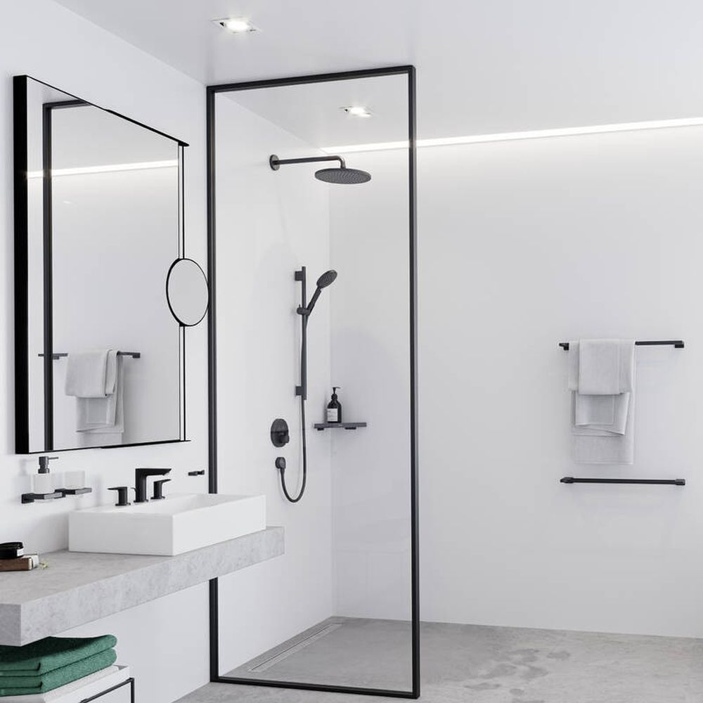 Brat dus fix rotund negru mat Hansgrohe [2]