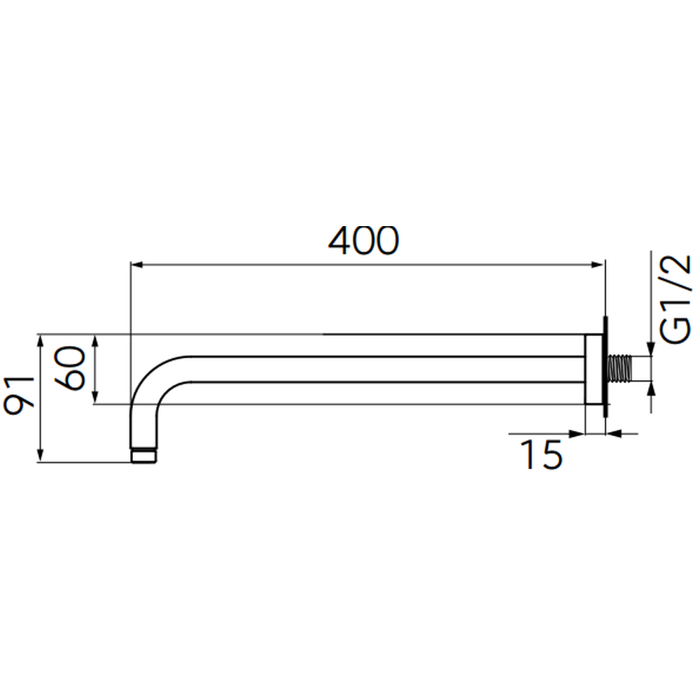 Brat dus fix FDesign Inula 400 mm, rotund, crom lucios [2]
