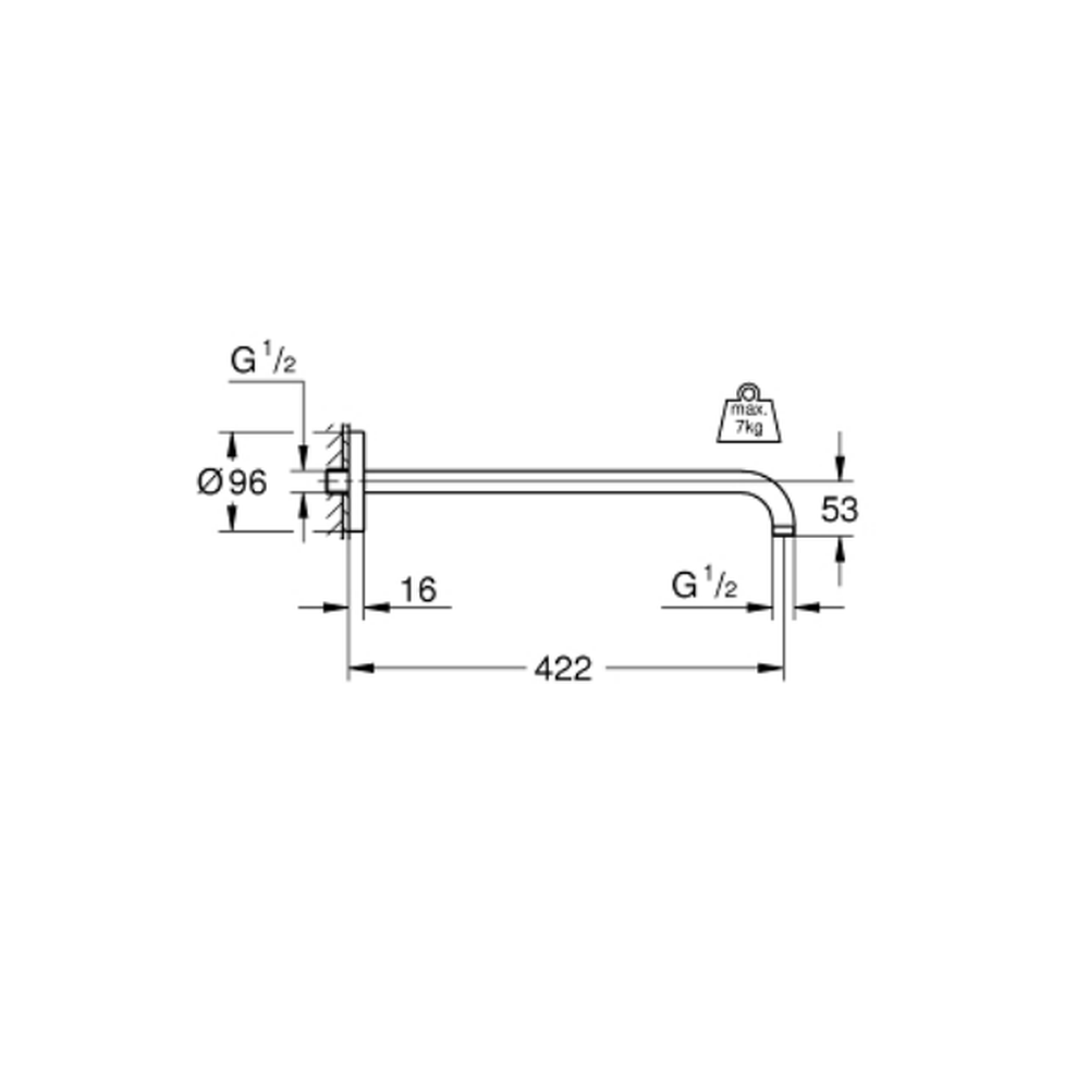 Brat dus fix crom 422 mm Grohe Rainshower [2]
