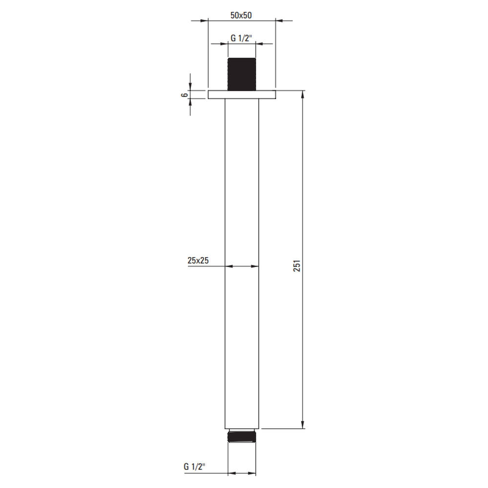 Brat dus vertical 250 mm, culoare negru, Deante Cascada [2]