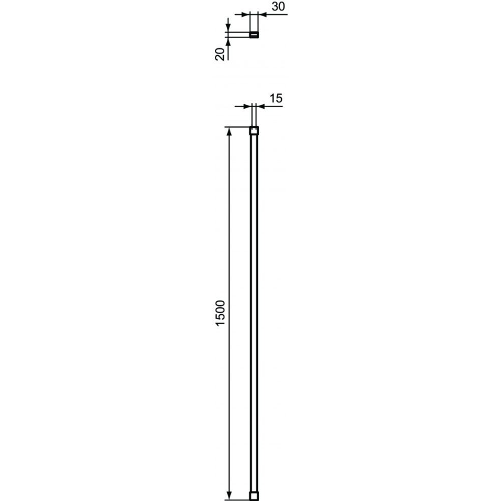 Brat de fixare paravan dus walk-in Ideal Standard i.Life, 150 cm, din plafon, crom lucios [2]