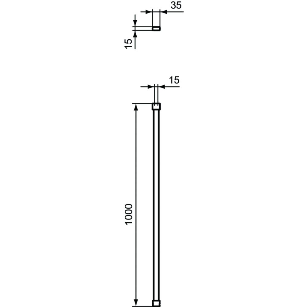 Brat de fixare paravan dus walk-in Ideal Standard i.Life, 100 cm, perpendicular, crom lucios [2]