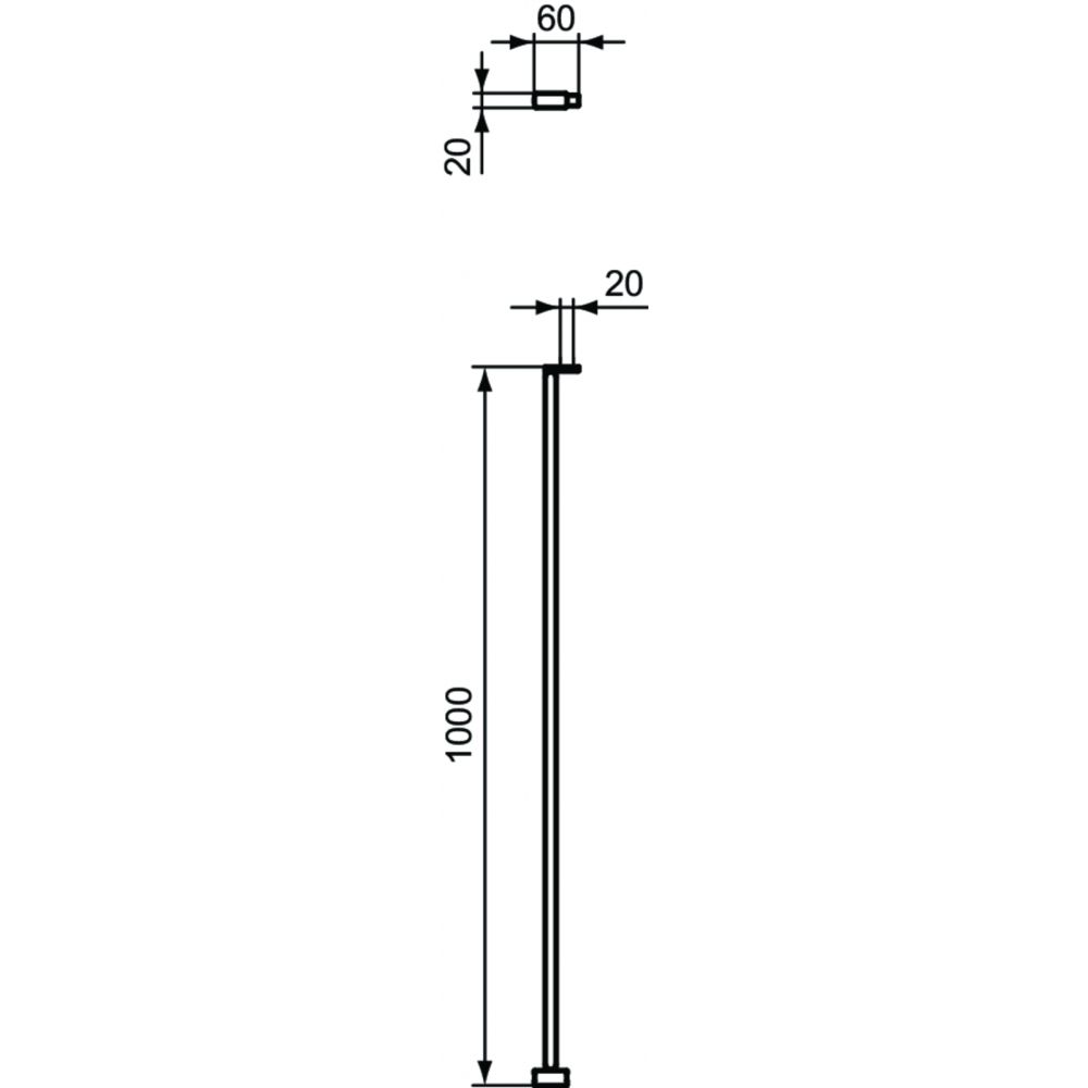 Brat de fixare paravan dus walk-in Ideal Standard i.Life, 100 cm, unghiular, crom lucios [2]