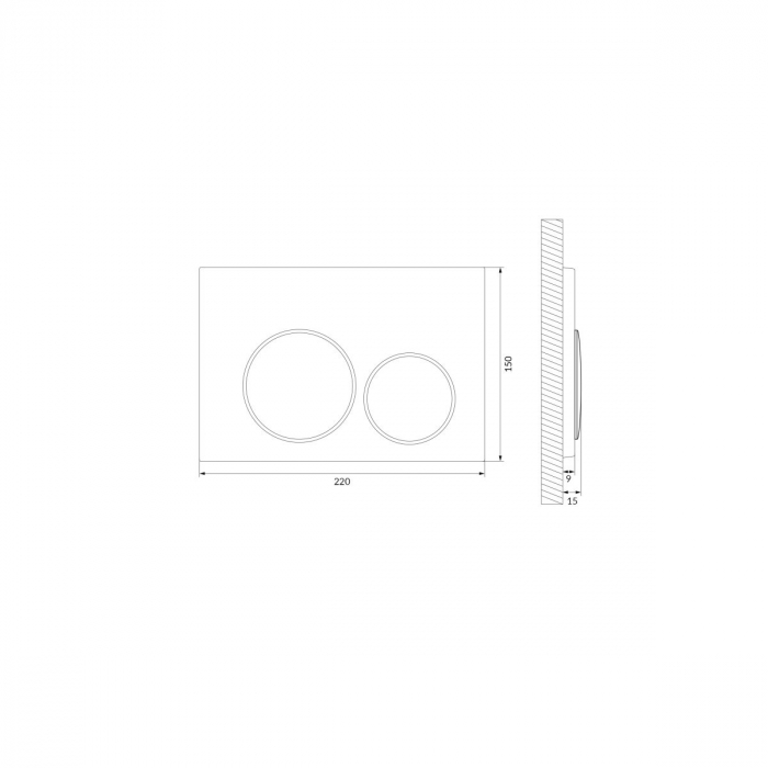 Clapeta actionare rezervor WC crom mat cu butoane de actionare crom lucios, Cersanit Luna [2]