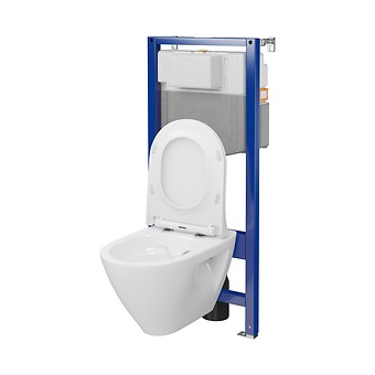 Set rezervor wc incastrat cu vas Wc oval si capac duroplast, Cersanit Millie Plus [2]
