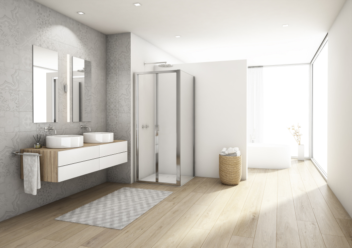 Cabina de dus 90x100 cm, cu usa pliabila culisanta, crom, Ronal Divera [2]