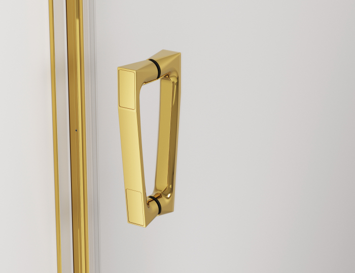 Cabina de dus 80x80 cm cu usa batanta si profil compensator, auriu, instalare usa stanga, Ronal Cadura [2]