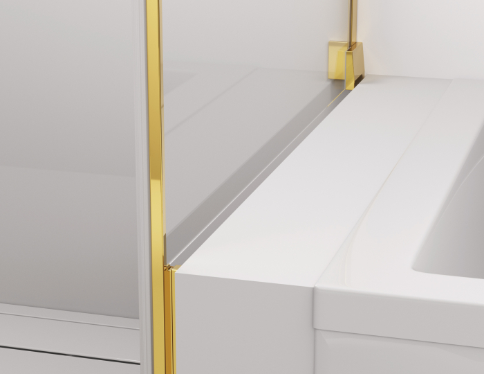 Cabina de dus 100x70 cm cu usa batanta si profil compensator, auriu, instalare usa stanga, Ronal Cadura [6]