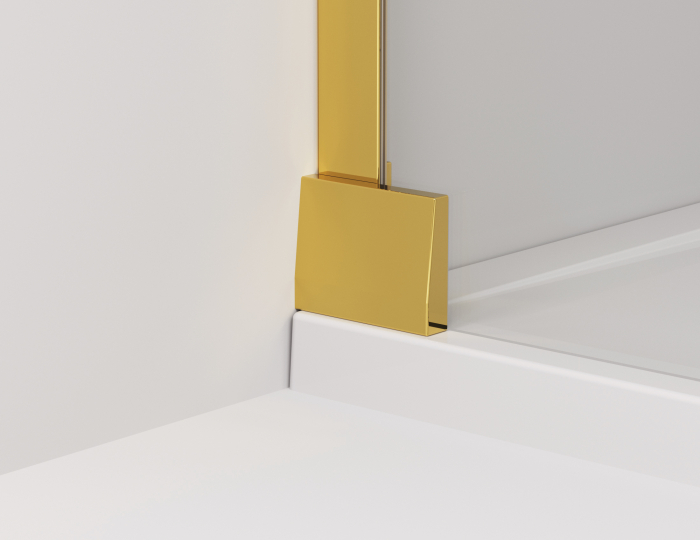 Cabina de dus 90x100 cm cu usa batanta si profil compensator, auriu, instalare usa dreapta Ronal Cadura [6]