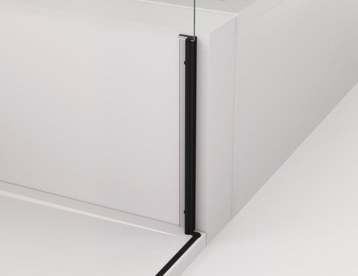 Cabina de dus 70x90 cm cu usa batanta si profil compensator, negru mat, instalare usa stanga, Ronal Cadura [7]
