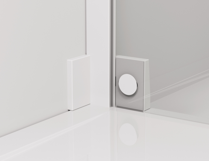 Cabina de dus 80x90 cm cu usa batanta si profil compensator, alb, instalare usa stanga, Ronal Cadura [4]