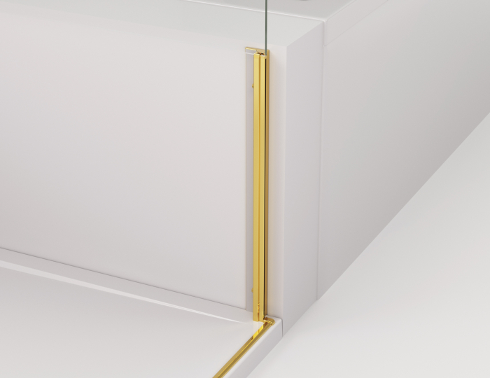 Cabina de dus 90x90 cm cu usa batanta si profil compensator, auriu, instalare usa stanga, Ronal Cadura [5]