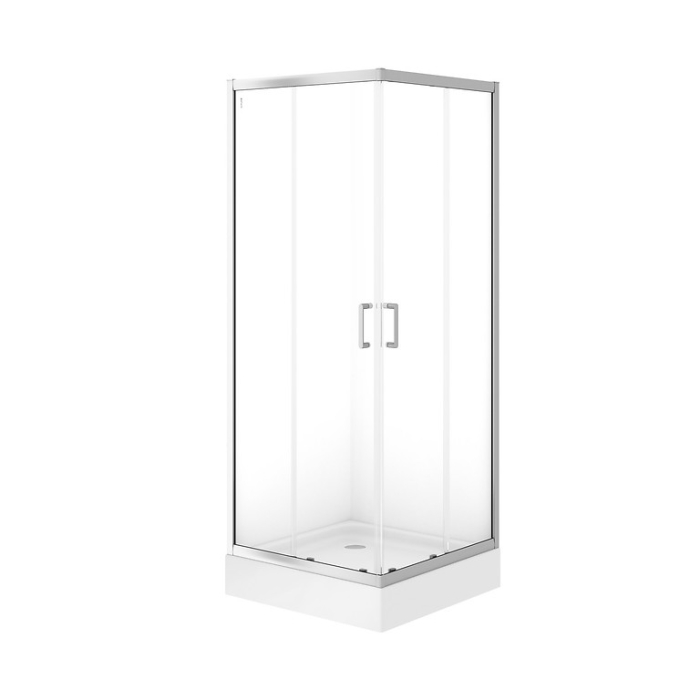 Cabina de dus 80x80x195 xm, sticla securizata 6 mm, patrata, crom, Cersanit Brasco [2]