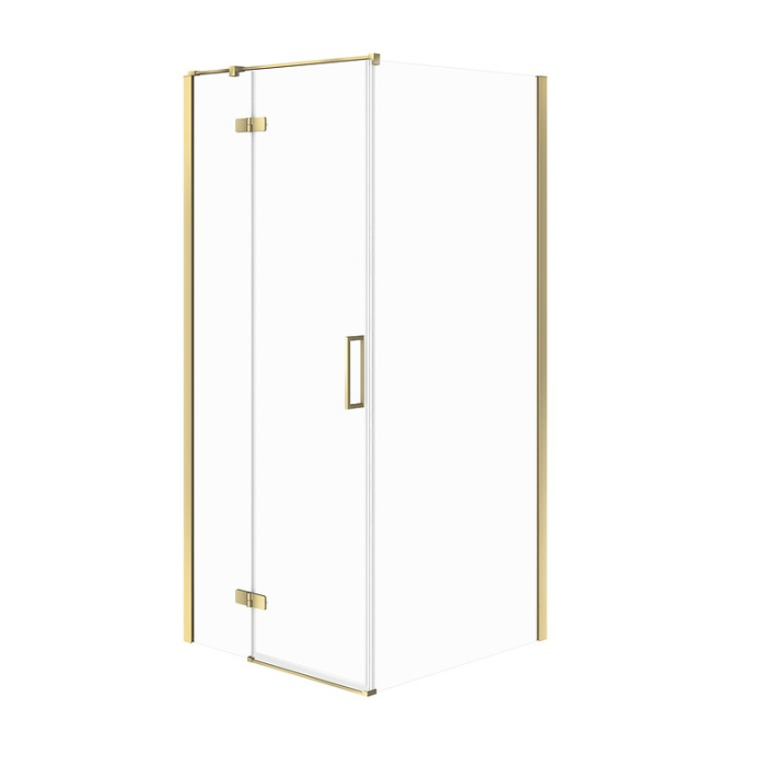 Cabina de dus 80x80x195 cm, sticla securizata 6 mm, stanga, Auriu, Cersanit Jota