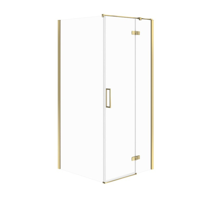 Cabina de dus 90x90x195 cm, sticla securizata 6 mm, dreapta, Auriu, Cersanit Jota