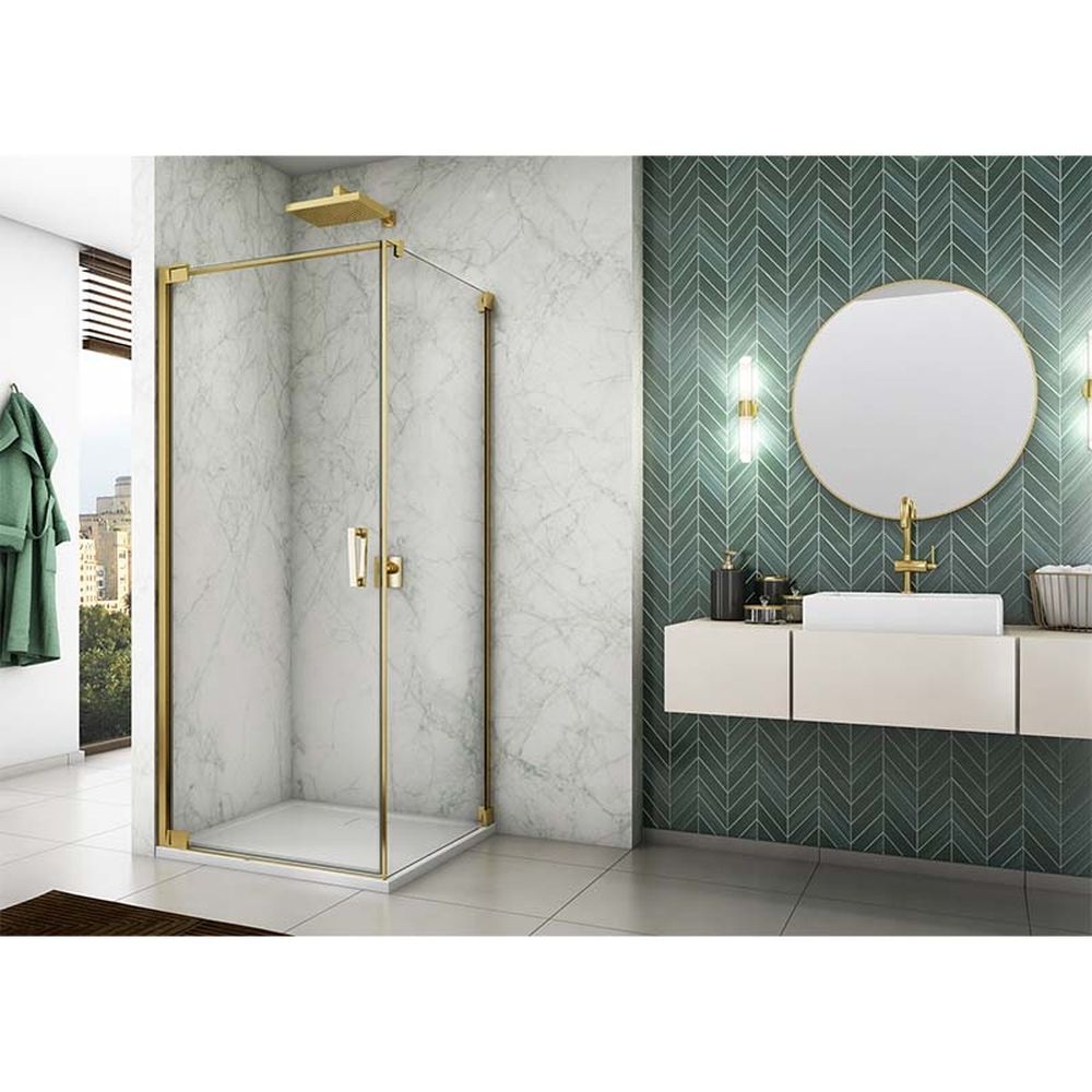 Cabina de dus aurie patrata 90x90 cm Sanswiss Cadura Opal, deschidere pe stanga [2]
