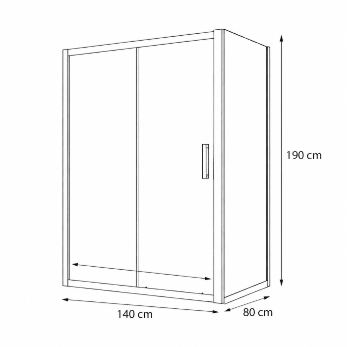Cabina de dus completa SanSwiss Ocelia 140x80 cm, usa culisanta, sticla 5 mm, crom lucios [7]