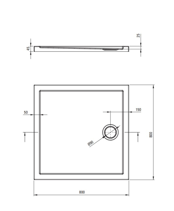 Cabina de dus crom patrata cu cadita alba 80x80 cm cu sticla model dunga, Deante Funkia Evo [3]