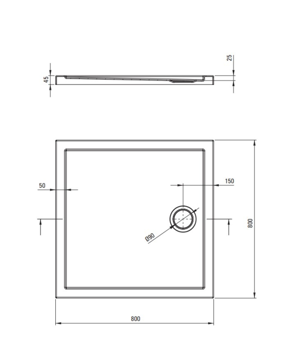 Cabina de dus neagra patrata cu cadita alba 80x80 cm cu sticla model val, Deante Funkia Evo [3]