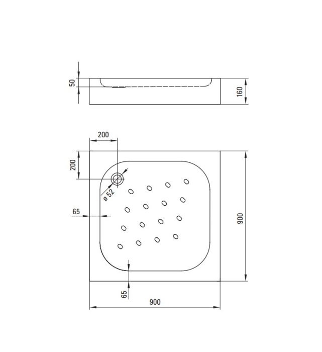 Cabina de dus neagra patrata cu cadita alba 90x90 cm Deante Funkia Evo [3]