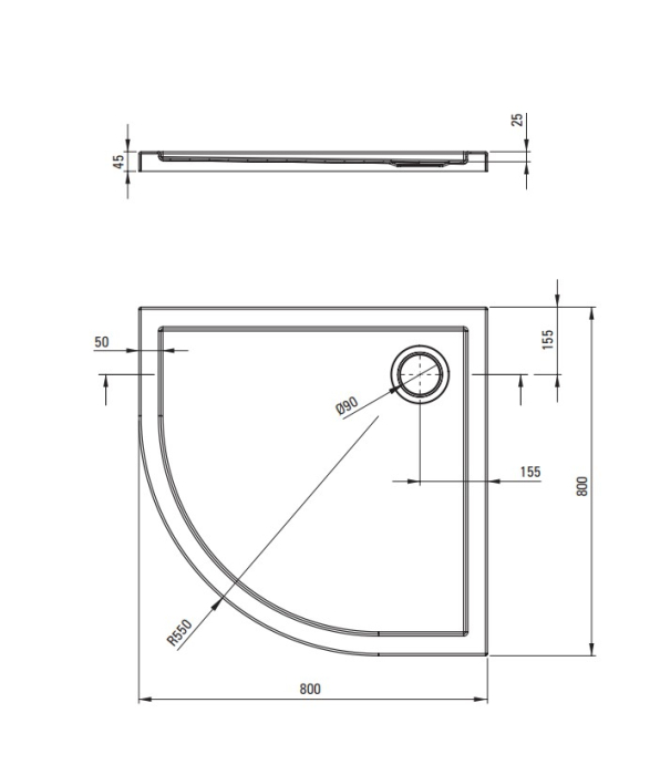Cabina de dus titan semirotunda cu cadita alba 80x80 cm Deante Funkia Evo [3]