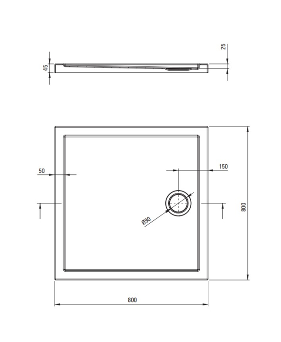 Cabina de dus neagra patrata cu cadita alba patrata 80x80 cm, cu sticla model oras Deante Funkia Evo [3]