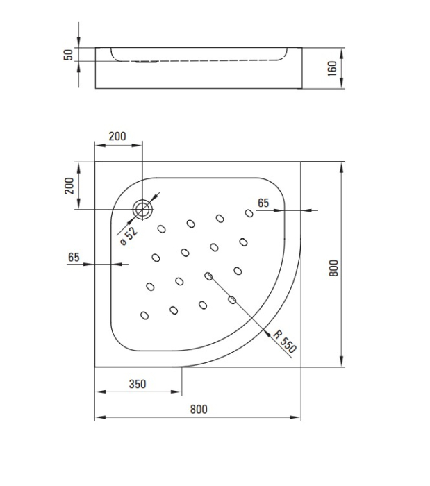 Cabina de dus neagra semirotunda cu cadita alba 80x80 cm Deante Funkia Evo [4]